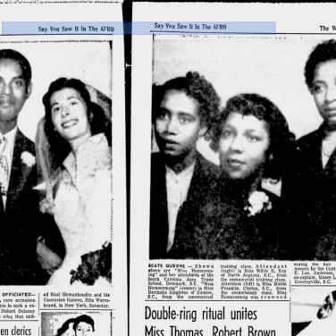 Say You Saw It in the AFRO: More coverage of my parents' marriage in a black newspaper, this time with a photo.