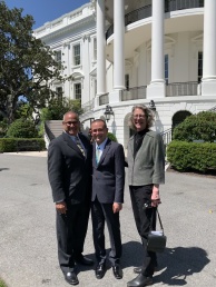 Me and my son Nicholas in front of the South Portico of the White House with Julie Ward, Senior Executive Officer, Public Policy for The Arc of the United States—and very much our host and guide!